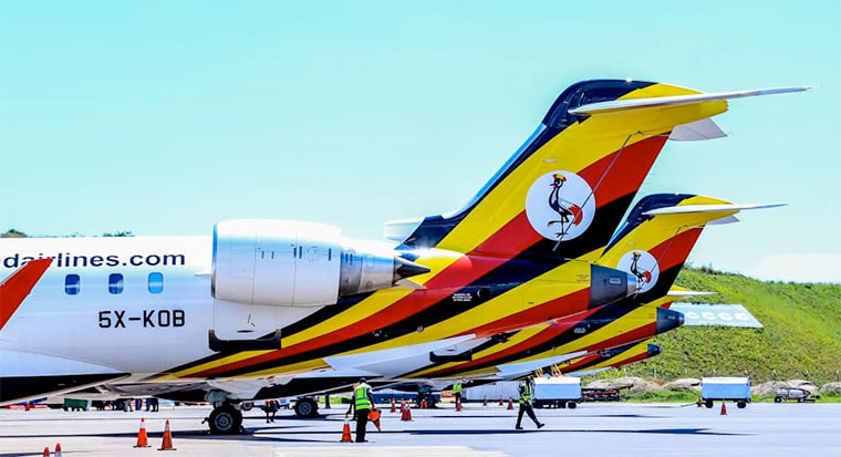 Entebbe Airport Records Steady Growth in Passenger and Cargo Traffic in First Half of 2025 Uganda Airlines at Entebbe airport